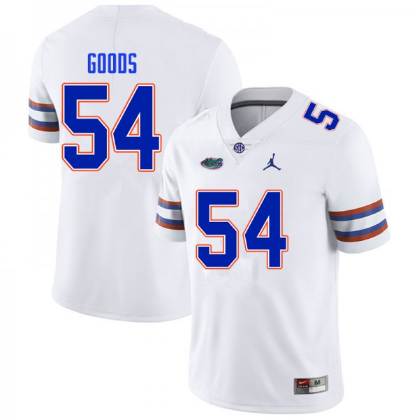 Men #54 Lamar Goods Florida Gators College Football Jersey White